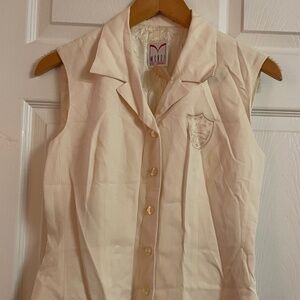 Vintage Mondi Woman's Vest Cream Elegant Nautical Feminine Sz 36 Small